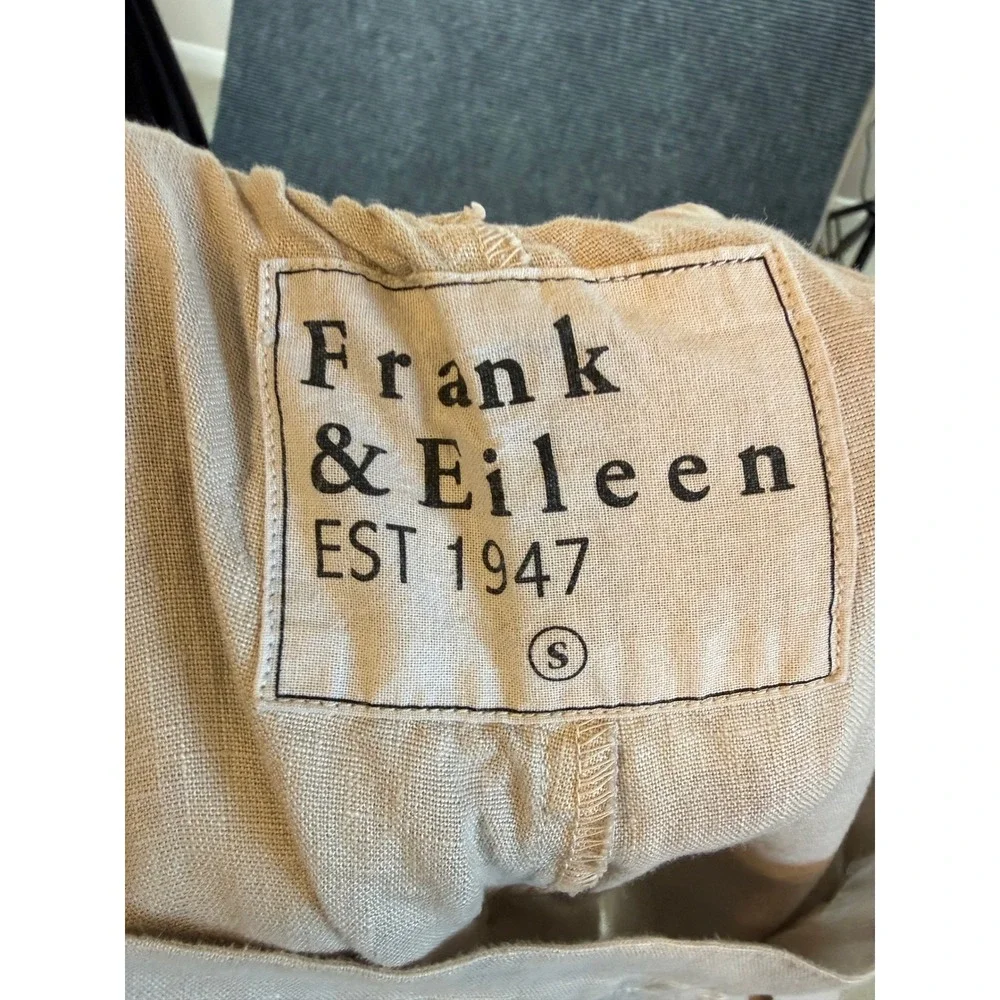 Frank & Eileen Madeline Wide Leg Linen Pants Oatmeal Beige Womens Small